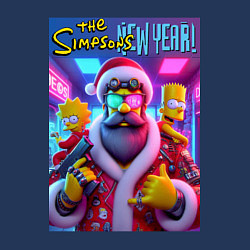 Свитшот хлопковый мужской Simpsons new year - ai art fantasy, цвет: тёмно-синий — фото 2