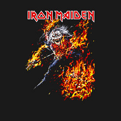 Свитшот хлопковый мужской Iron Maiden Eddie in Flames, цвет: черный — фото 2