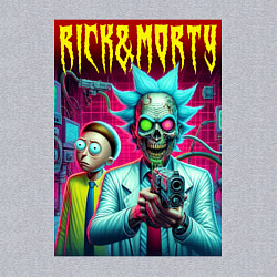 Свитшот хлопковый мужской Rick with a pistol and Morty - ai art fantasy, цвет: меланж — фото 2
