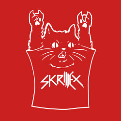 Свитшот хлопковый мужской Skrillex - cat rock, цвет: красный — фото 2