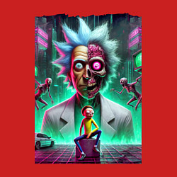 Свитшот хлопковый мужской Rick and Morty - neon skull, цвет: красный — фото 2