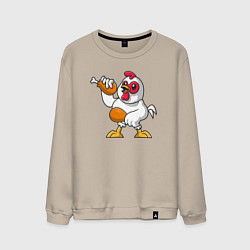 Свитшот хлопковый мужской Куриные ножки, цвет: миндальный