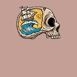 Свитшот хлопковый мужской Кораблик в черепке, цвет: пыльно-розовый — фото 2