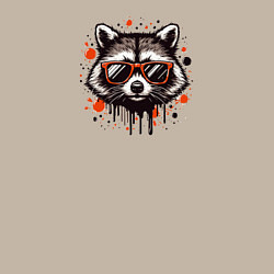 Свитшот хлопковый мужской Голова енота с брызгами краски, цвет: миндальный — фото 2