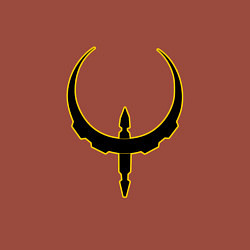 Свитшот хлопковый мужской Чёрно-жёлтый знак quake, цвет: кирпичный — фото 2