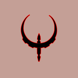 Свитшот хлопковый мужской Чёрно-красный знак quake, цвет: пыльно-розовый — фото 2