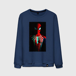 Свитшот хлопковый мужской Новый человек паук в темноте, цвет: тёмно-синий