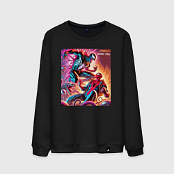 Свитшот хлопковый мужской Spider-man vs Venom ai art fantasy, цвет: черный
