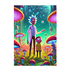 Свитшот хлопковый мужской Morty and Rick on a neon planet, цвет: белый — фото 2