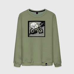 Мужской свитшот Велосипед и пятна в стиле гранж