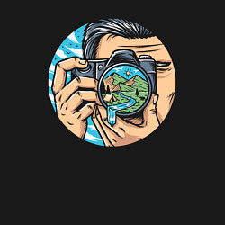 Свитшот хлопковый мужской Фотограф путешественник, цвет: черный — фото 2