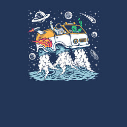 Свитшот хлопковый мужской Космический автомобиль, цвет: тёмно-синий — фото 2