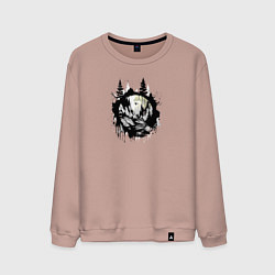 Свитшот хлопковый мужской Прыжок через медведя, цвет: пыльно-розовый
