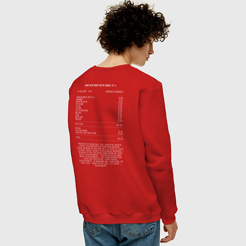 Мужской свитшот Lil Peep playlist bill 2 / Красный – фото 4