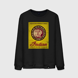 Свитшот хлопковый мужской Indian motorcycle, цвет: черный