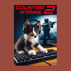 Свитшот хлопковый мужской Counter strike 2 - kitten, цвет: кирпичный — фото 2