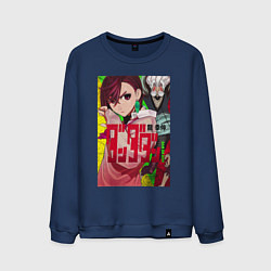 Свитшот хлопковый мужской Momo Ayase х Ken Takakura, цвет: тёмно-синий