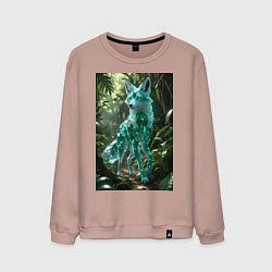 Свитшот хлопковый мужской Кристальный волк в джунглях, цвет: пыльно-розовый