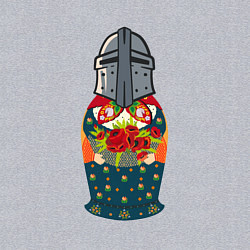 Свитшот хлопковый мужской Матрёшка в шлеме рыцарском, цвет: меланж — фото 2