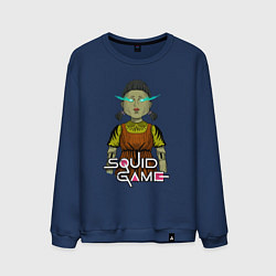 Свитшот хлопковый мужской Squid game doll, цвет: тёмно-синий