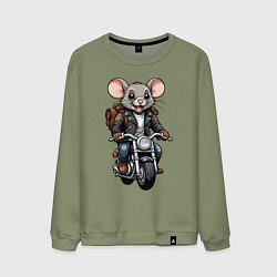 Свитшот хлопковый мужской Biker mice, цвет: авокадо