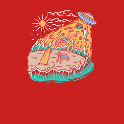 Свитшот хлопковый мужской НЛО на пляже, цвет: красный — фото 2