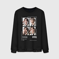 Свитшот хлопковый мужской Yoongi bts 4cut, цвет: черный