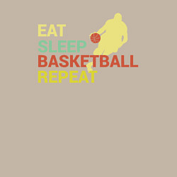 Свитшот хлопковый мужской Еда сон баскетбол, цвет: миндальный — фото 2