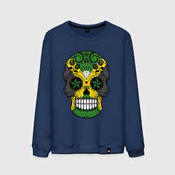 Свитшот хлопковый мужской Jamaica skull, цвет: тёмно-синий