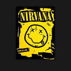 Свитшот хлопковый мужской Нирвана логотип смайл, цвет: черный — фото 2