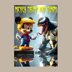 Свитшот хлопковый мужской Mickey Trump and Venom - ai art fantasy, цвет: миндальный — фото 2