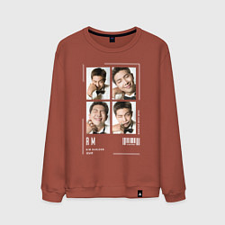 Свитшот хлопковый мужской Namjoon bts 4cut, цвет: кирпичный