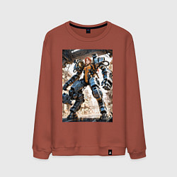 Мужской свитшот Девушка управляет огромным мехом