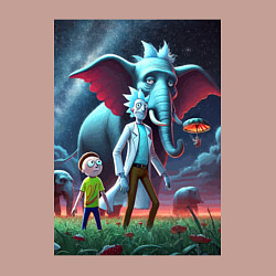 Свитшот хлопковый мужской Слон похожий на Рика Санчеса - прикол, цвет: пыльно-розовый — фото 2