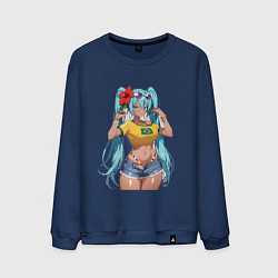 Мужской свитшот Miku Hatsune с цветком