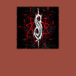 Свитшот хлопковый мужской Слипкнот пентаграмма, цвет: кирпичный — фото 2
