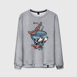 Свитшот хлопковый мужской Сумасшедший скейтер, цвет: меланж