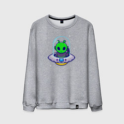 Свитшот хлопковый мужской Полёт пришельца, цвет: меланж