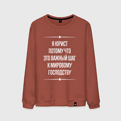 Свитшот хлопковый мужской Я юрист потому что это важный шаг, цвет: кирпичный