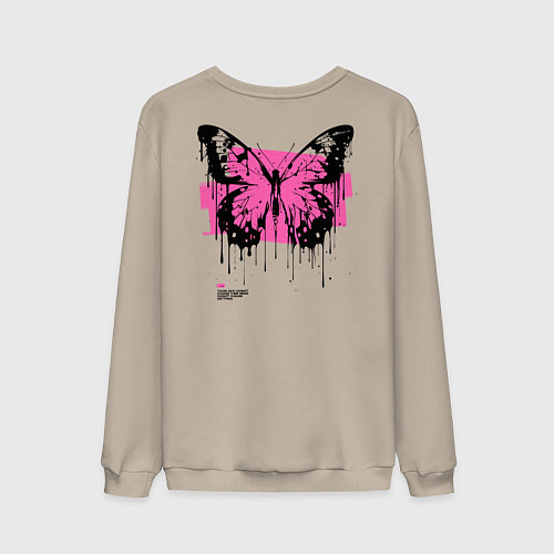 Мужской свитшот Rock the butterfly / Миндальный – фото 2