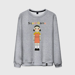 Свитшот хлопковый мужской Doll squid game, цвет: меланж