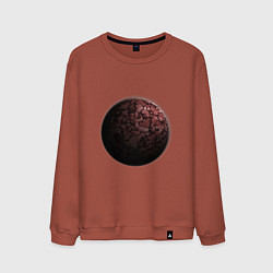 Свитшот хлопковый мужской Планета арт, красная, цвет: кирпичный