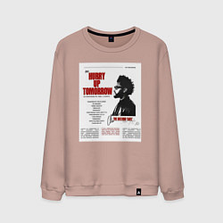 Свитшот хлопковый мужской The weeknd постер, цвет: пыльно-розовый