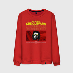 Свитшот хлопковый мужской Эрнесто Че Гевара в очках, цвет: красный