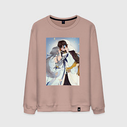 Свитшот хлопковый мужской Джун Ли и Гуй Джун, цвет: пыльно-розовый