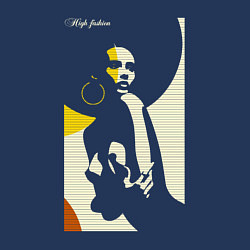 Свитшот хлопковый мужской Девушка в круглой шляпе, цвет: тёмно-синий — фото 2