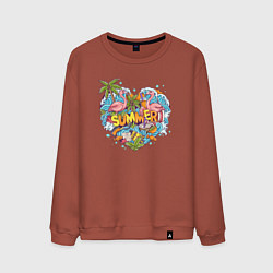 Свитшот хлопковый мужской Яркое лето, цвет: кирпичный