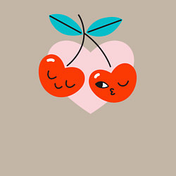 Свитшот хлопковый мужской Влюблённые вишни, цвет: миндальный — фото 2