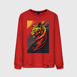 Мужской свитшот Леопард в огненном вихре
