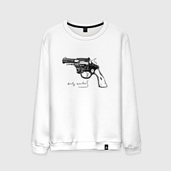 Свитшот хлопковый мужской Andy Warhol revolver sketch, цвет: белый